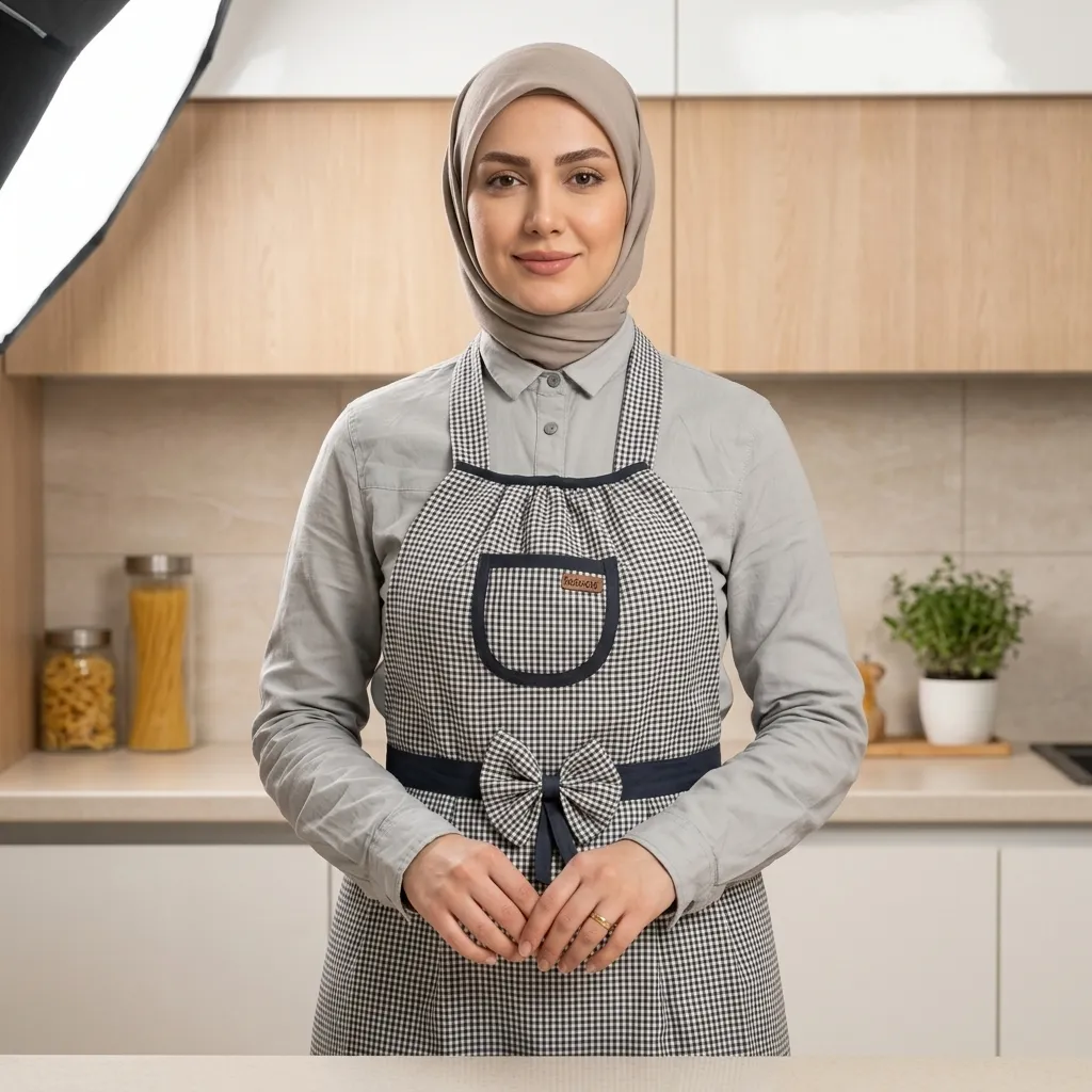 پیشبند آشپزخانه با کیفیت بالا مدل عروسکی - حفاظت از لباس و طراحی مدرن - لالاروژ