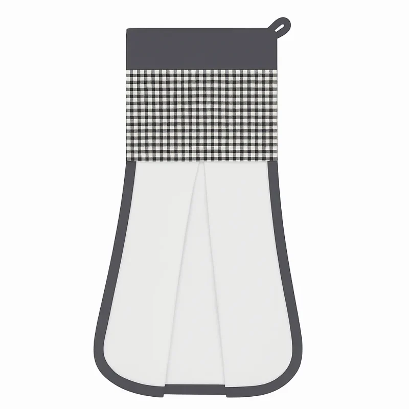 حوله آشپزخانه با طراحی رسمی، بند آویز و نوار دور ذغالی