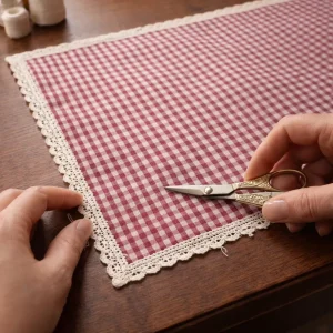 نخ‌گیری و تمیزکاری اضافات دوخت از اطراف زیربشقابی